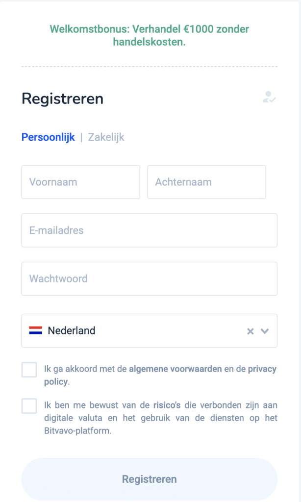 Bitvavo registratie